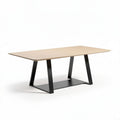 Wooden dining table with black metal legs 180 x 90 x 75cm