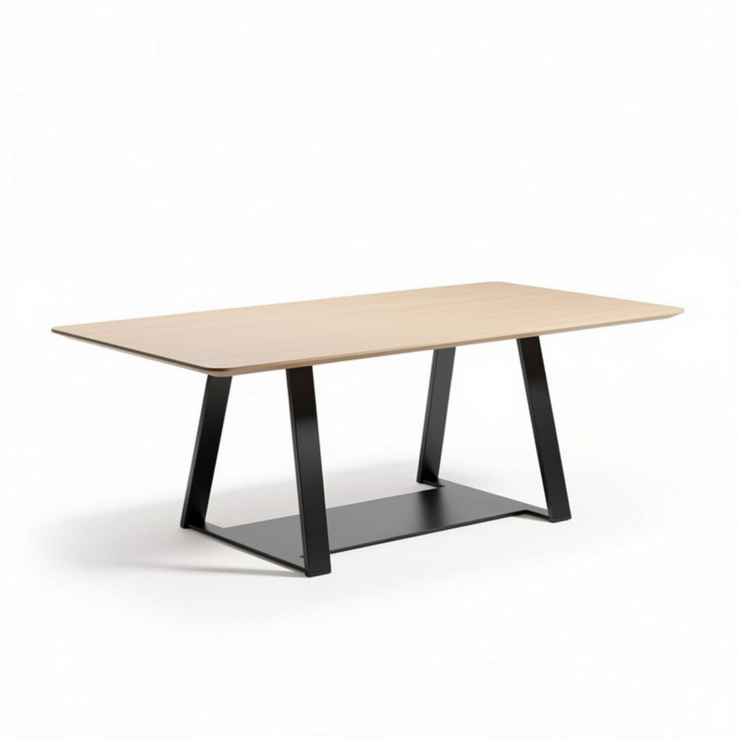 Wooden dining table with black metal legs 180 x 90 x 75cm
