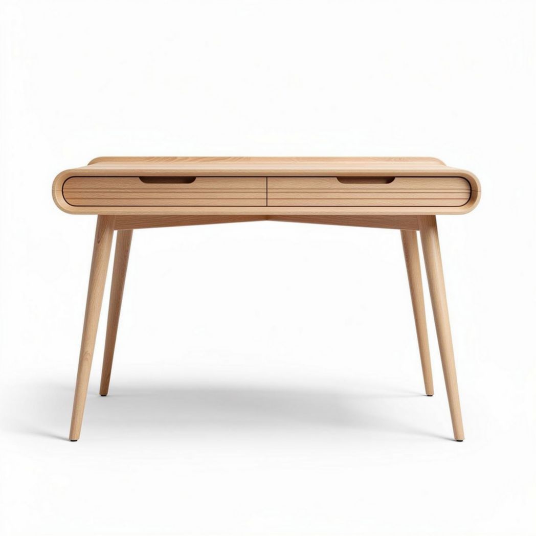 Wooden writing desk with drawers for home office dimensions 120 x 60 x 75cm