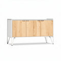 Wooden sideboard cabinet with four doors in natural finish 120 x 40 x 75cm