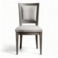 Fabric dining chair with gray upholstery and metal frame 40 x 40 x 90cm