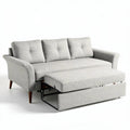 Modern grey fabric sofa with pull-out bed and wooden legs 200 x 90 x 85cm